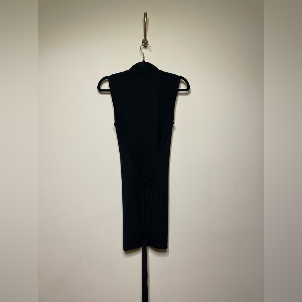 Reformation Jemma Knit Dress in Black Sleeveless Mini Belt Stretchy - Picture 8 of 10